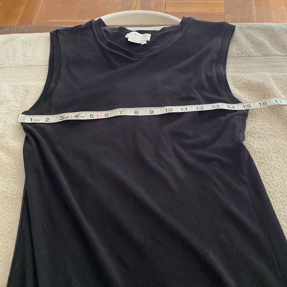 DKNY Pure from Bloomingdale’s black lyocell blend dress w/overlay slits on sides - Picture 14 of 15
